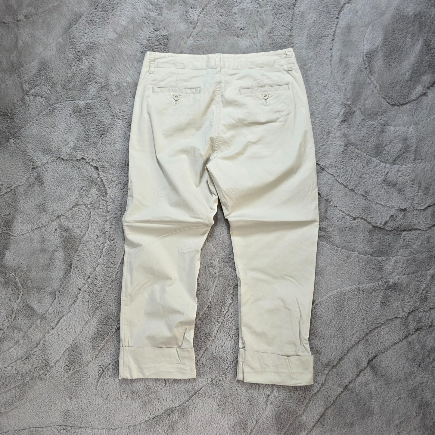 Polo Jeans Co Ralph Lauren Womens Beige Cropped Trousers Size UK 12 W30 L24