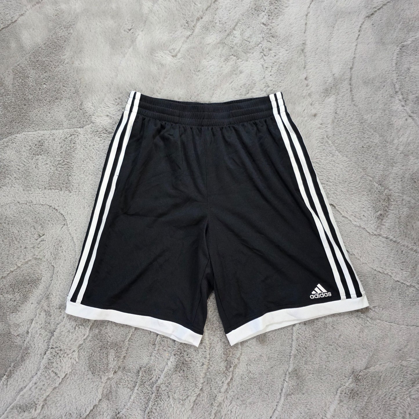 Adidas Black Sports Shorts Size S W26–30 Mesh Trim Gym Football (No Drawstring)