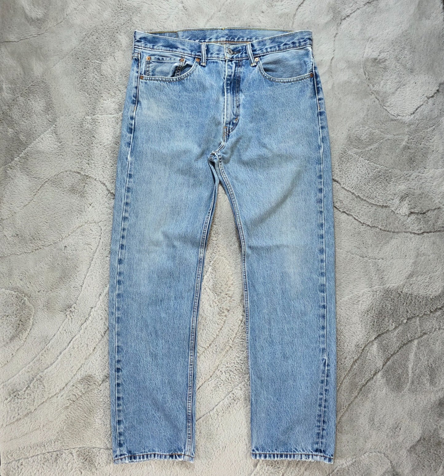 Levi's 505 Straight Fit Jeans W36 L34 Stonewashed Blue Distressed Denim