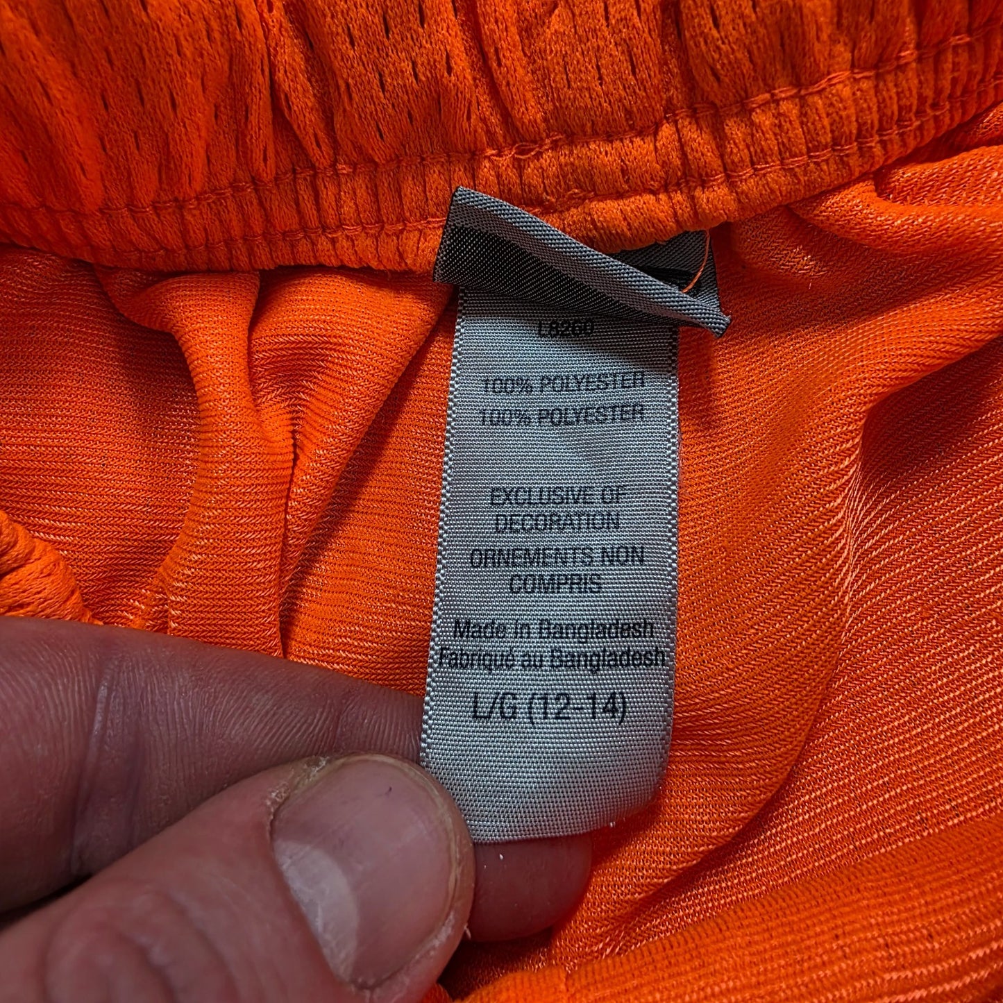 Starter Orange Mesh Sports Shorts Youth L (12β14) W24 | Lightweight Gymwear