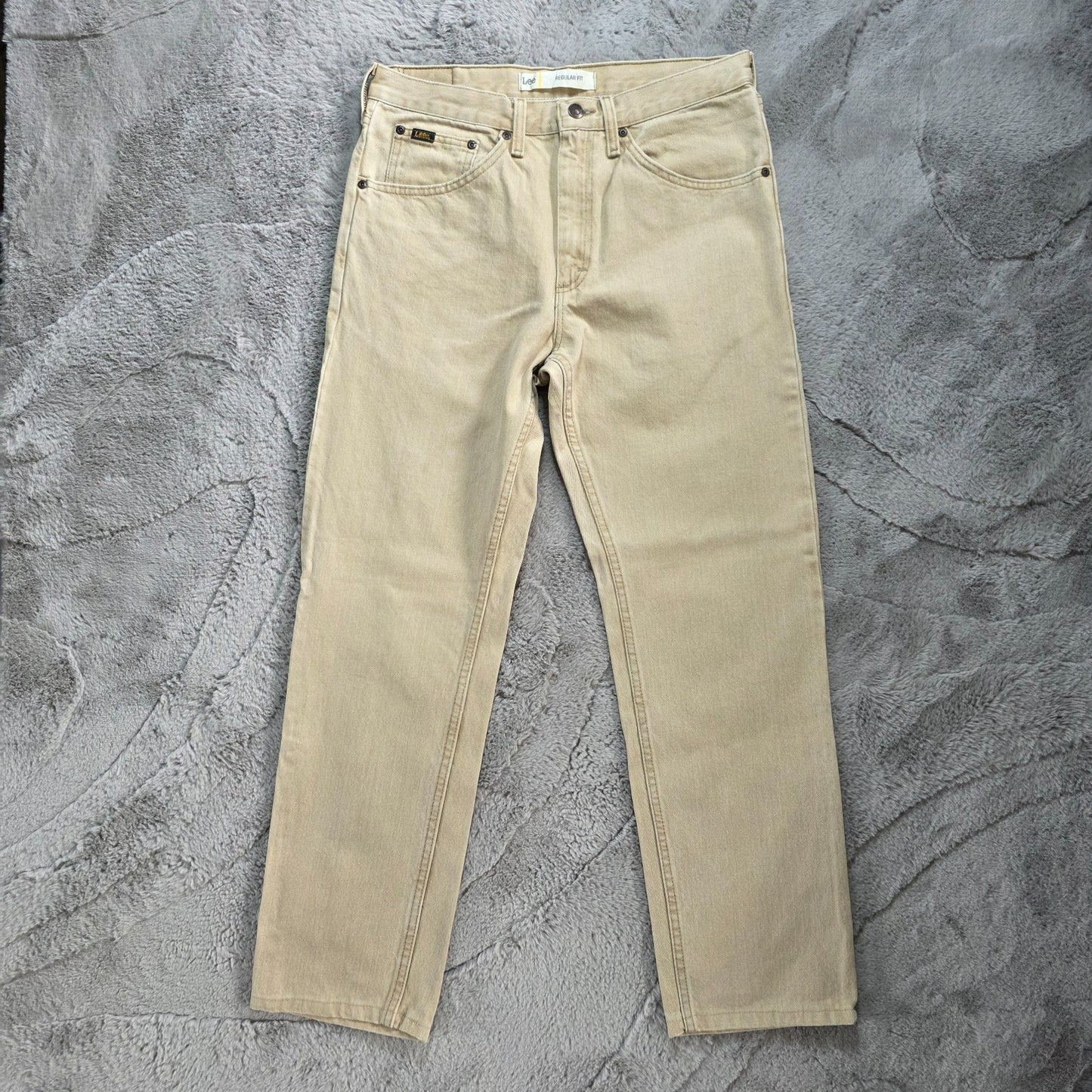 Lee Regular Fit Jeans Men's Beige Tan Denim W32 L31 Straight Leg