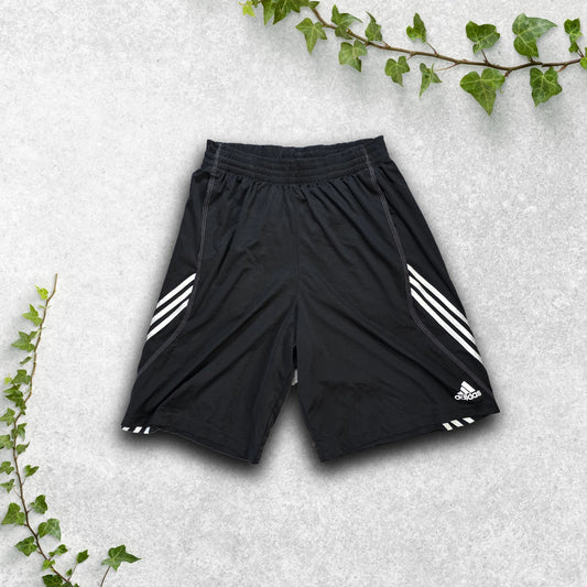 Adidas Black Sports Shorts Size M W29 Elasticated Waist Football Gym Training