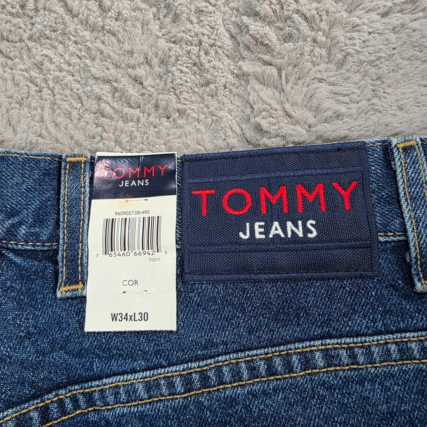Tommy Hilfiger Relaxed Fit Blue Denim Jeans W34 L30 Made in Mexico US Components