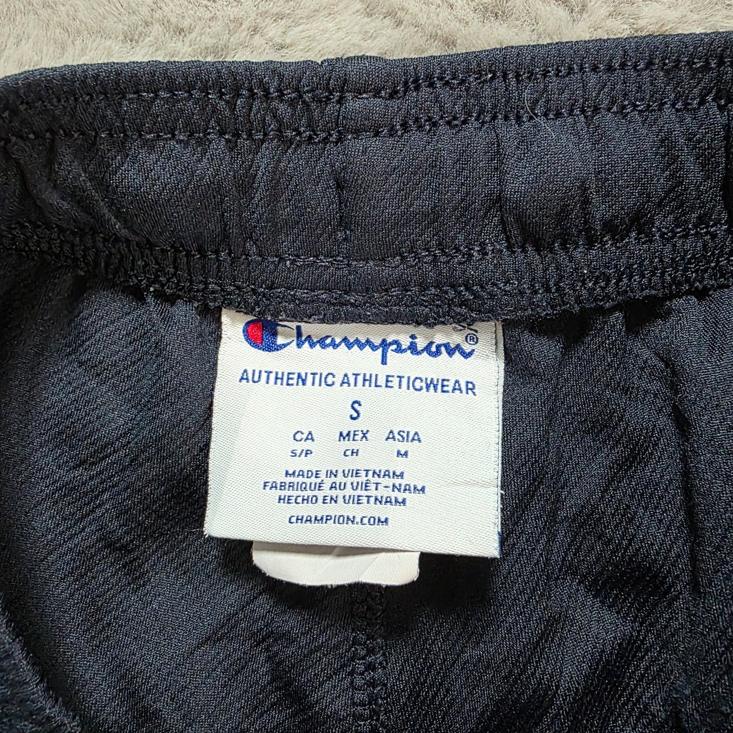 Champion athletic shorts black size S (W26) mesh lining drawstring gym workout