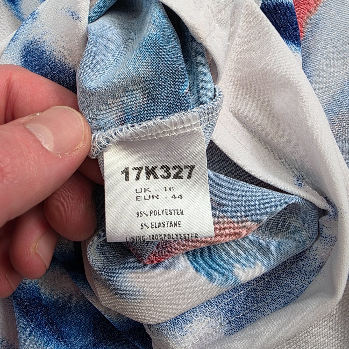 Kaleidoscope Maxi Dress Women’s Red White Blue Sleeveless Summer Size 16