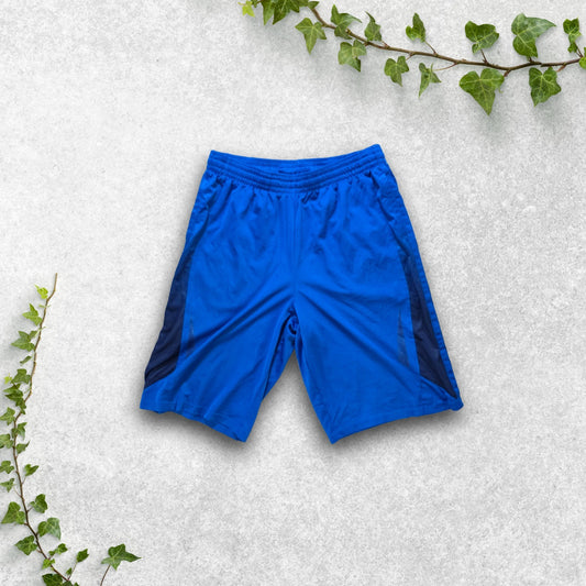 Blue Tech Gear shorts size S (W28) athletic fit side mesh panels drawstring gym