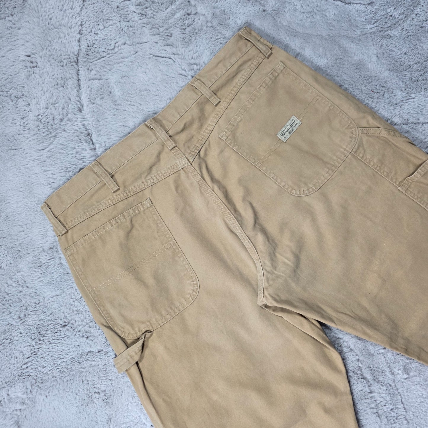 Wrangler Carpenter Jeans Men’s W38 L32 Beige Straight Workwear Utility