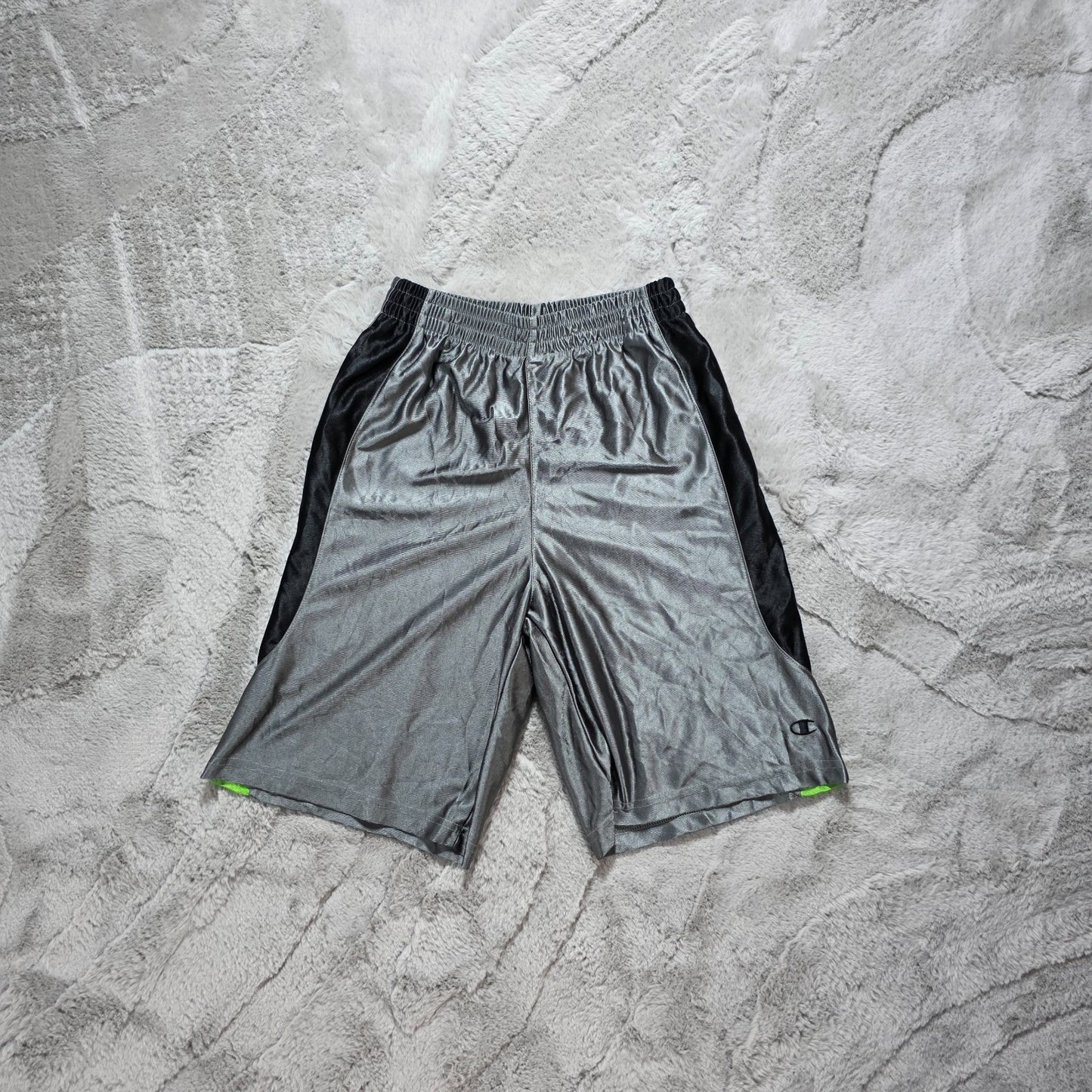 Champion Authentic Grey Mesh Shorts Youth L (10/12) W22 Sportswear No Drawstring
