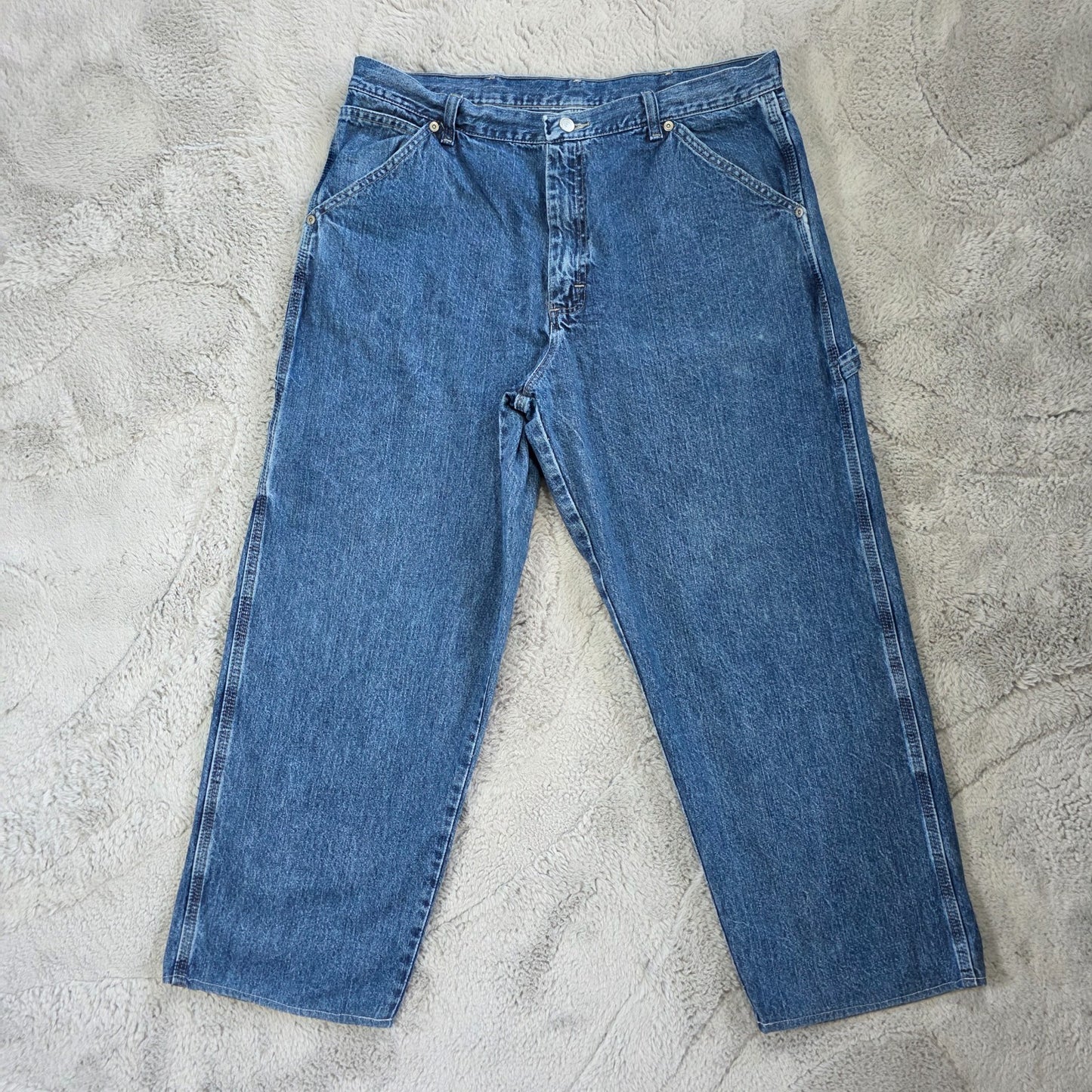 Wrangler Carpenter Jeans Blue W36 L27 Straight Leg 100% Cotton Mexico