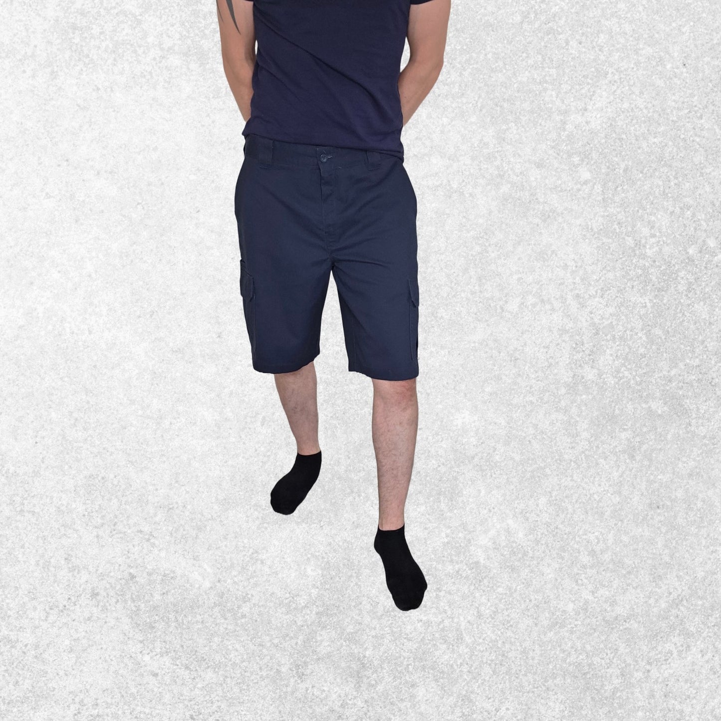 Dickies FLEX Navy Cargo Shorts W36 Regular Fit 65/35 Workwear Utility Men’s