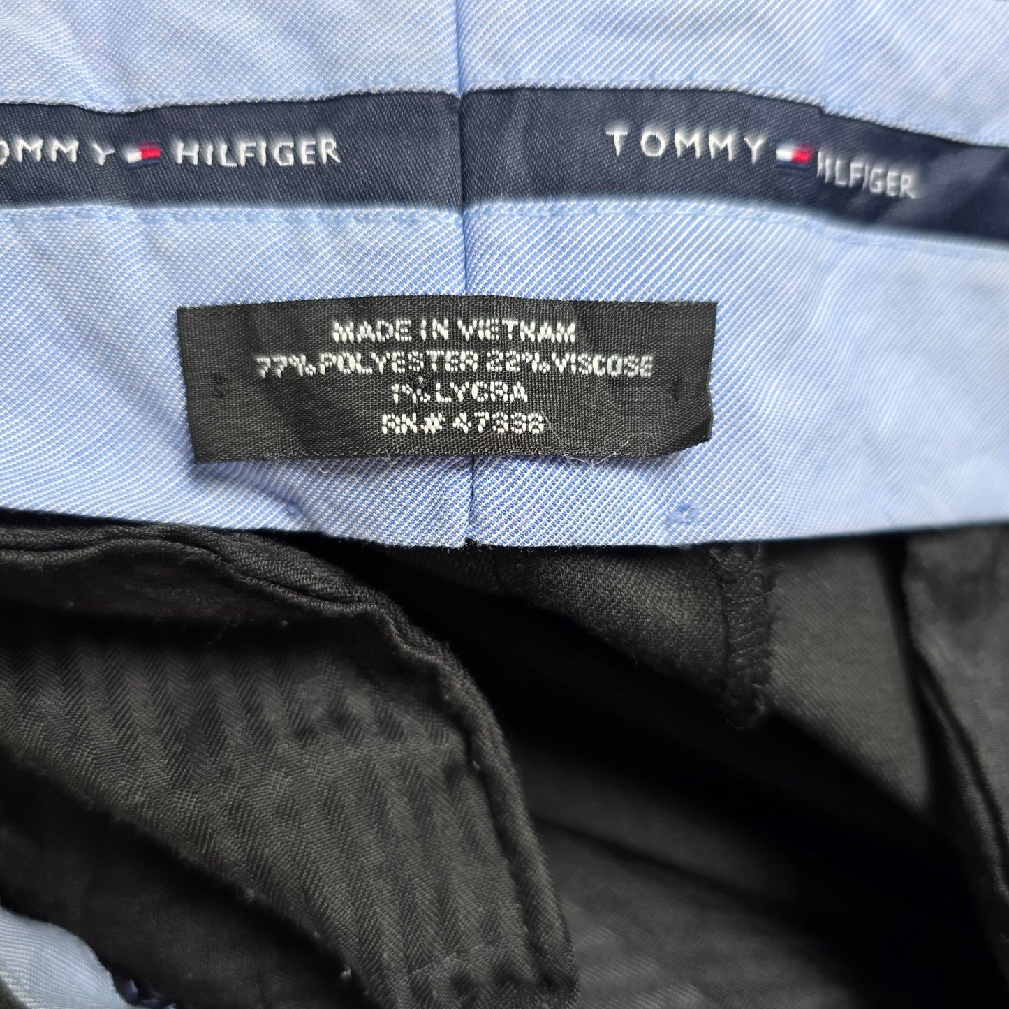Tommy Hilfiger Men’s Dress Trousers Black W34 L30 Tailored Smart Office Formal