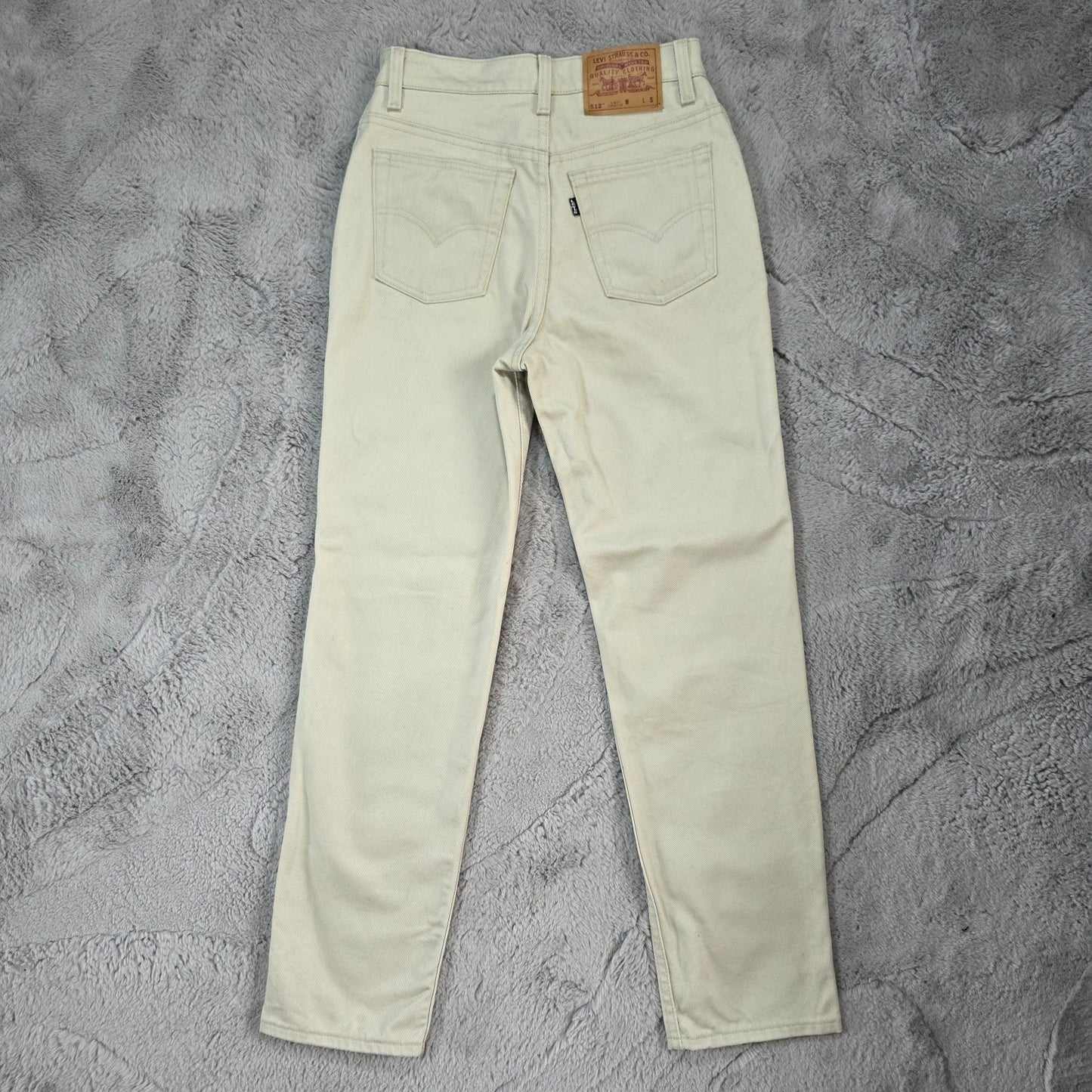 Vintage Levi’s 512 Slim Fit Jeans Beige W26 L30 USA Made (M430)