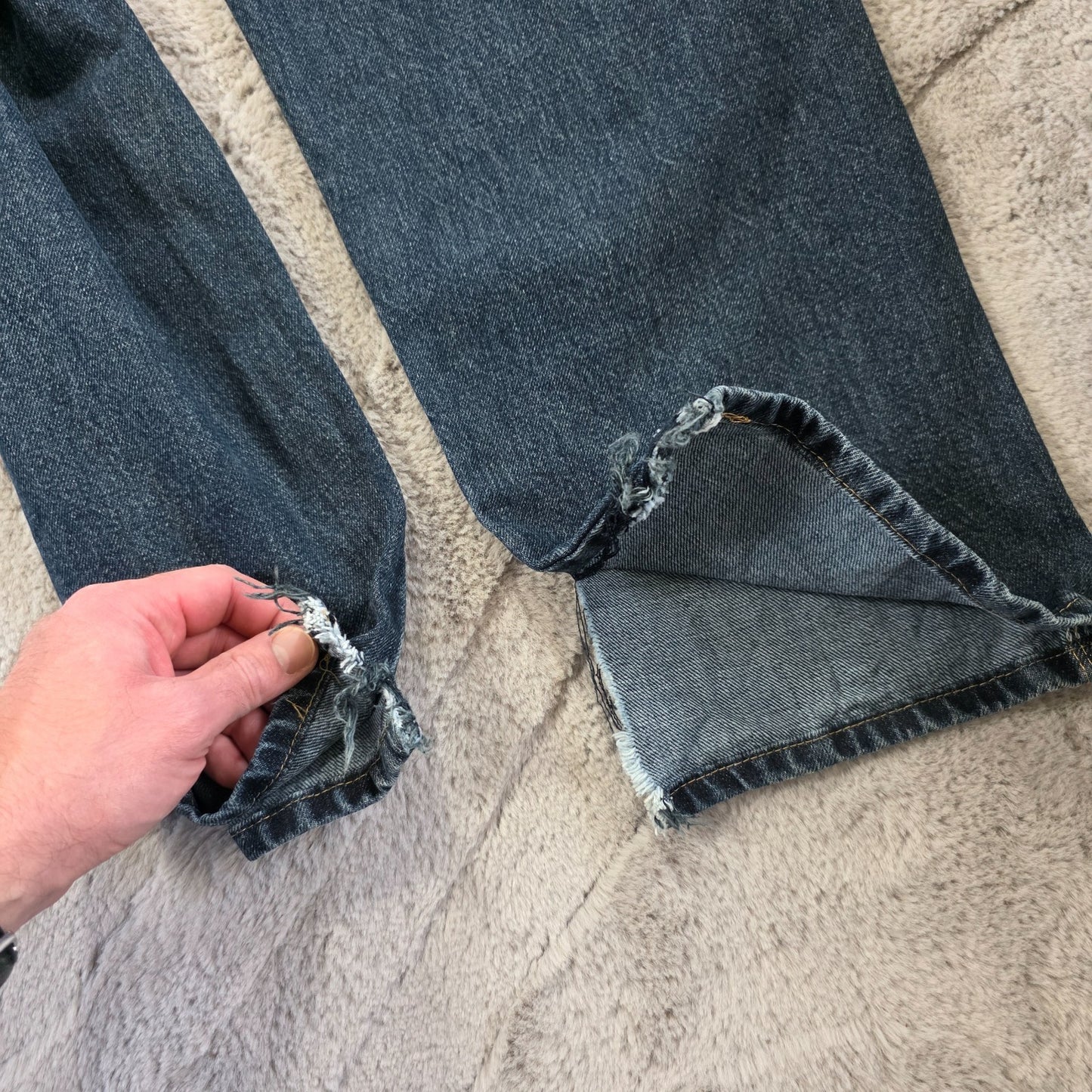 Wrangler Rugged Wear Carpenter Jeans Blue W34 L32 Straight Leg 100% Cotton