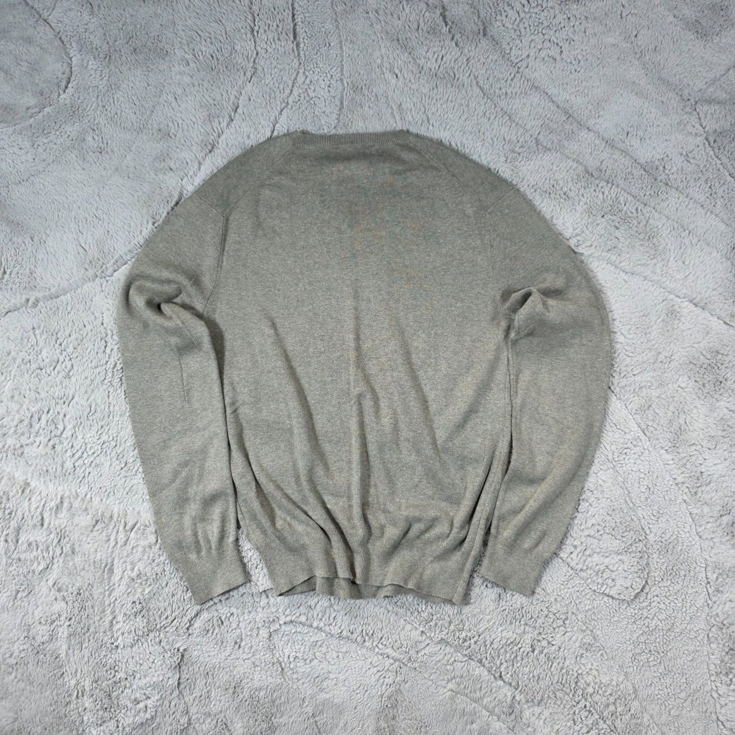 Polo Ralph Lauren Grey V-Neck Jumper ๐ Menโs S Pima Cotton Pullover Sweater