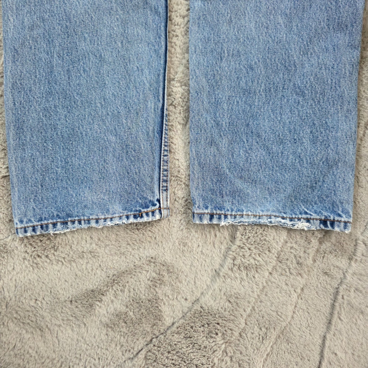 Levi's 505 Straight Fit Jeans W36 L34 Stonewashed Blue Distressed Denim