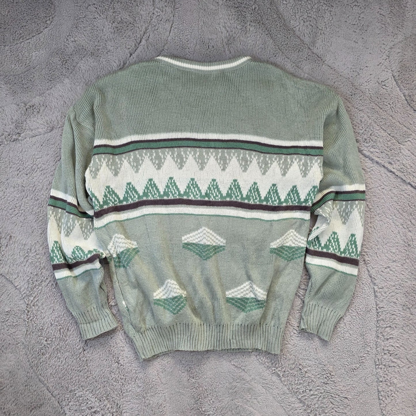 Vintage Towncraft Patterned Knit Sweater Men’s XL Retro Acrylic Jumper