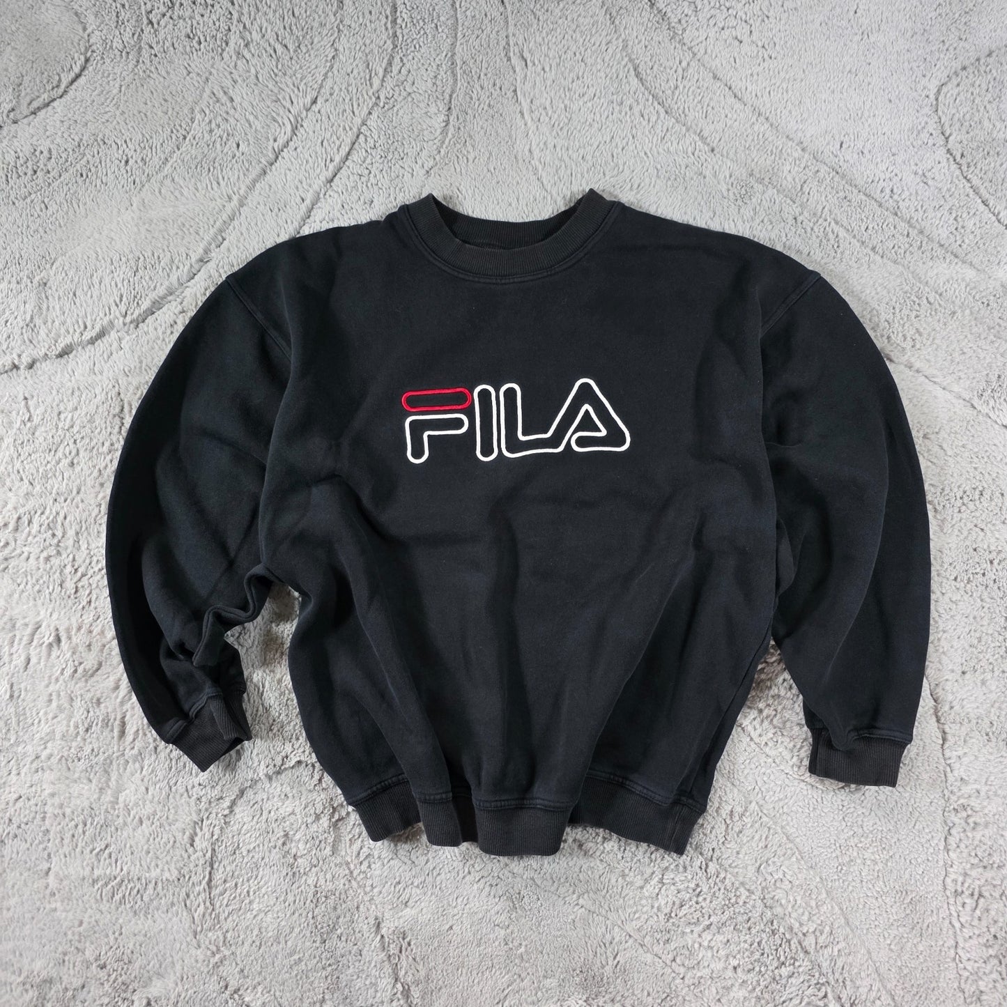 Fila Vintage Black Sweatshirt Men’s Size L Made in Canada 80s 90s Crew Neck Jump