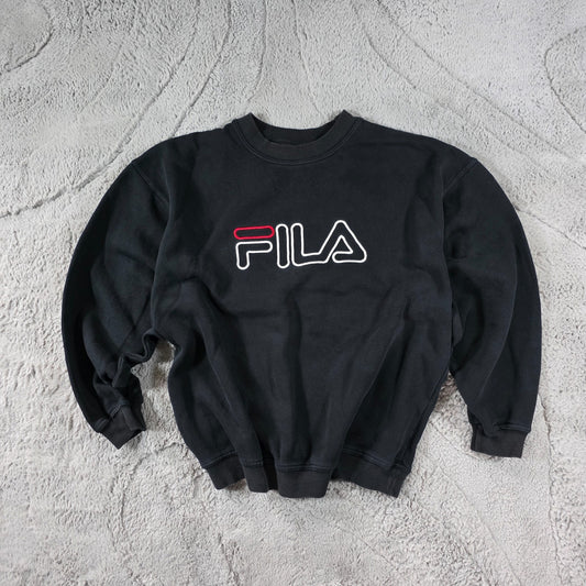 Fila Vintage Black Sweatshirt Men’s Size L Made in Canada 80s 90s Crew Neck Jump