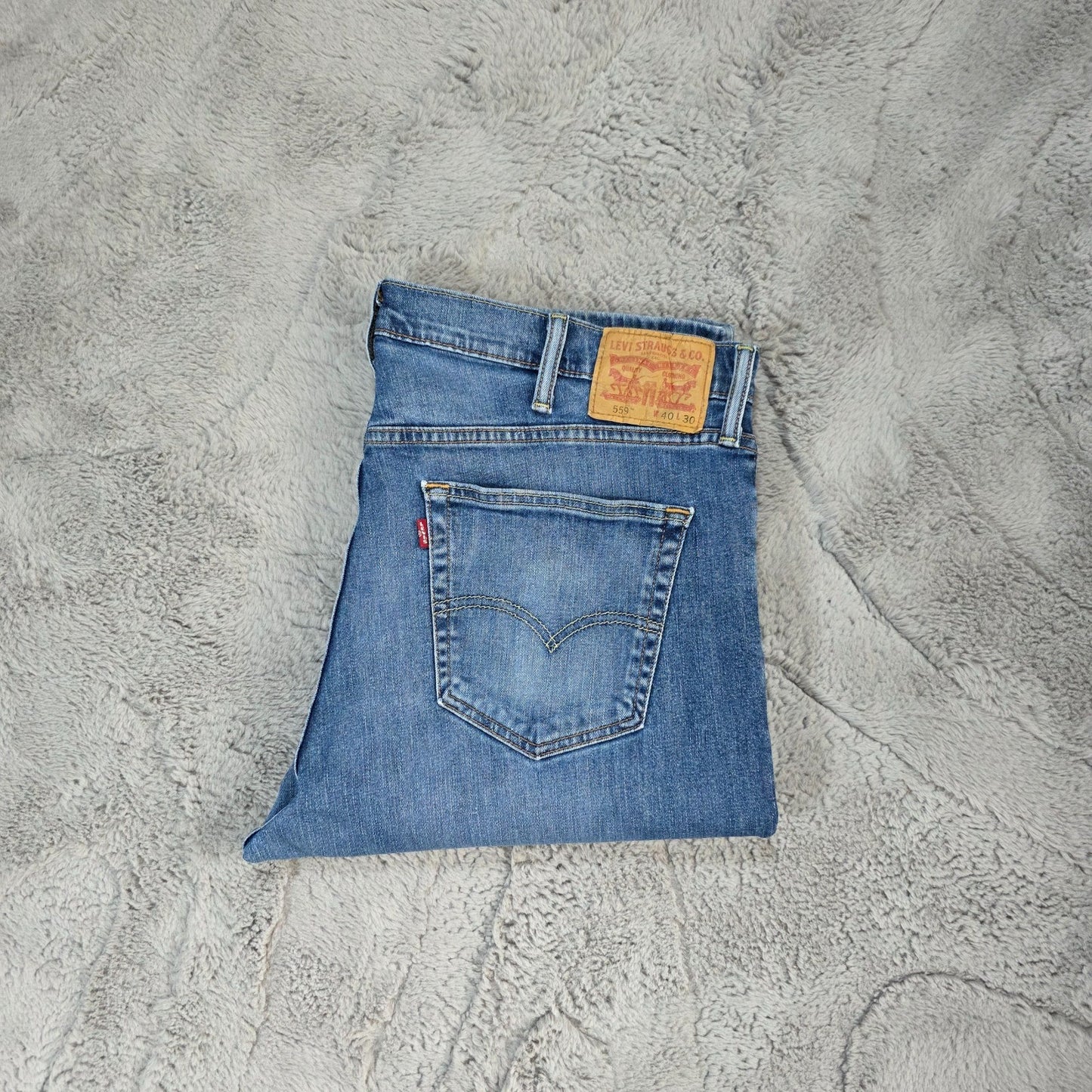 Levi’s 559 Men’s Relaxed Straight Fit Jeans Blue W40 L30 Stretch Colombia Made