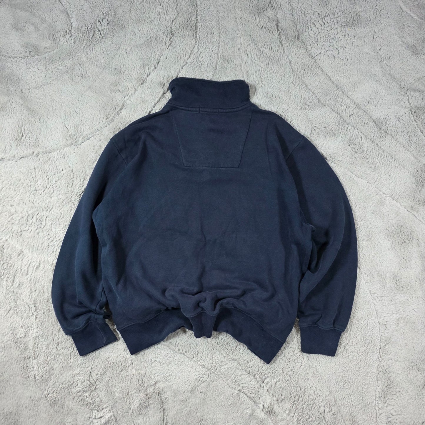 Nautica Blue Quarter Zip Sweatshirt Men’s M Pullover Jumper Logo Embroidered