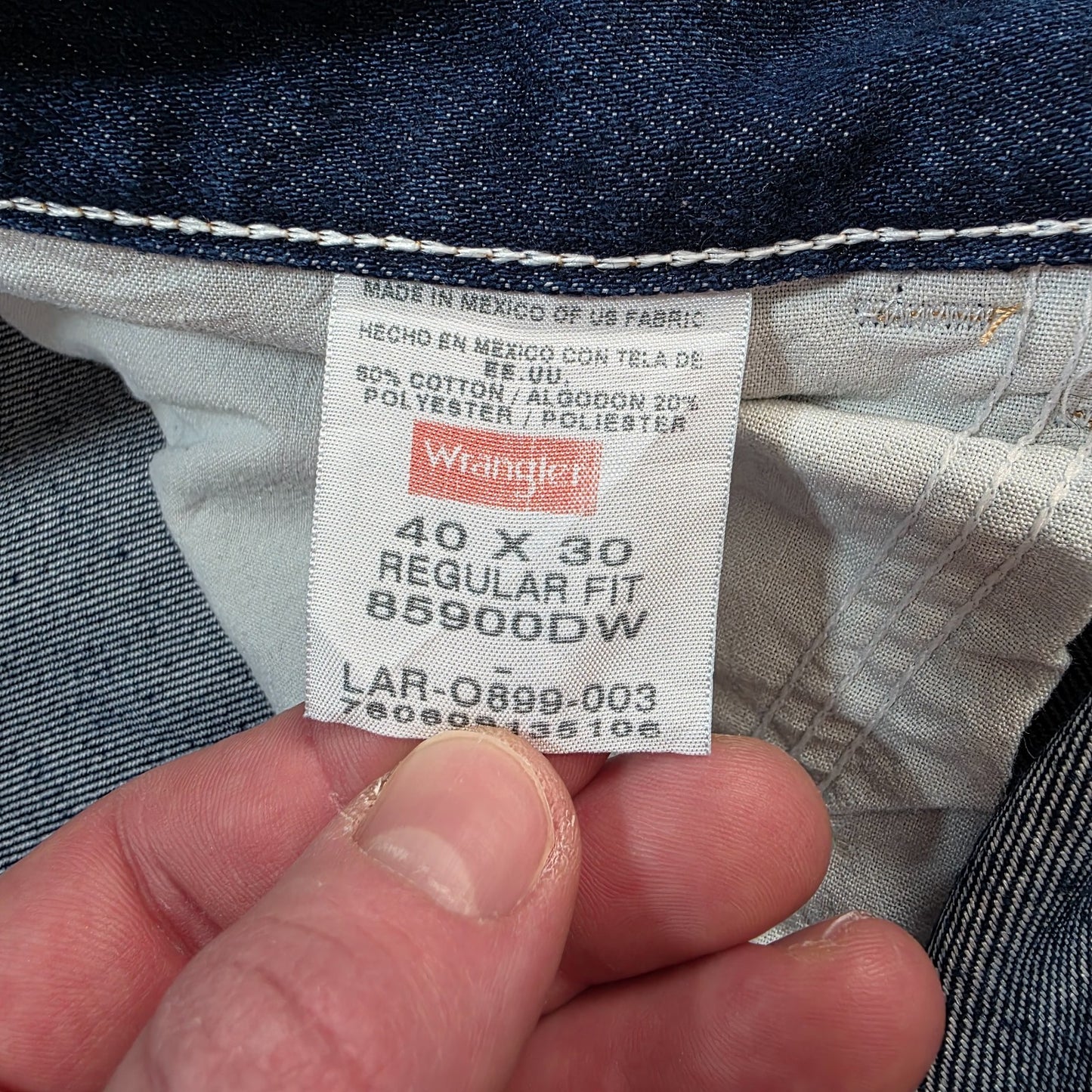 Wrangler Regular Fit Straight Leg Blue Jeans W40 L30 β Made in Mexico US Fabric