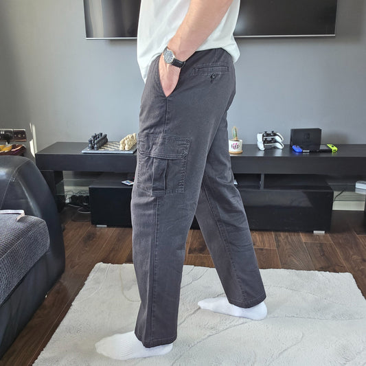 Dickies Cargo Trousers Black W35 L30 Straight Leg Work Pants Nicaragua