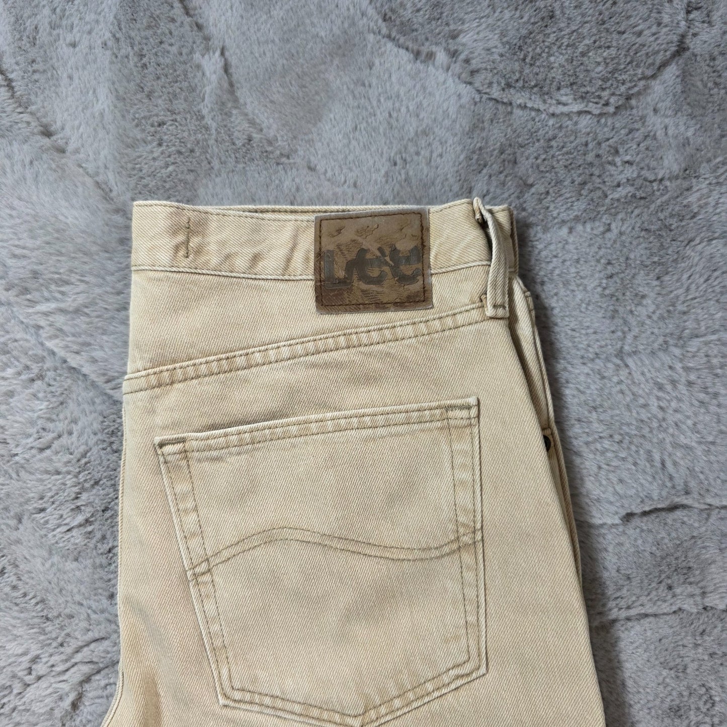 Lee Regular Fit Jeans Men's Beige Tan Denim W32 L31 Straight Leg