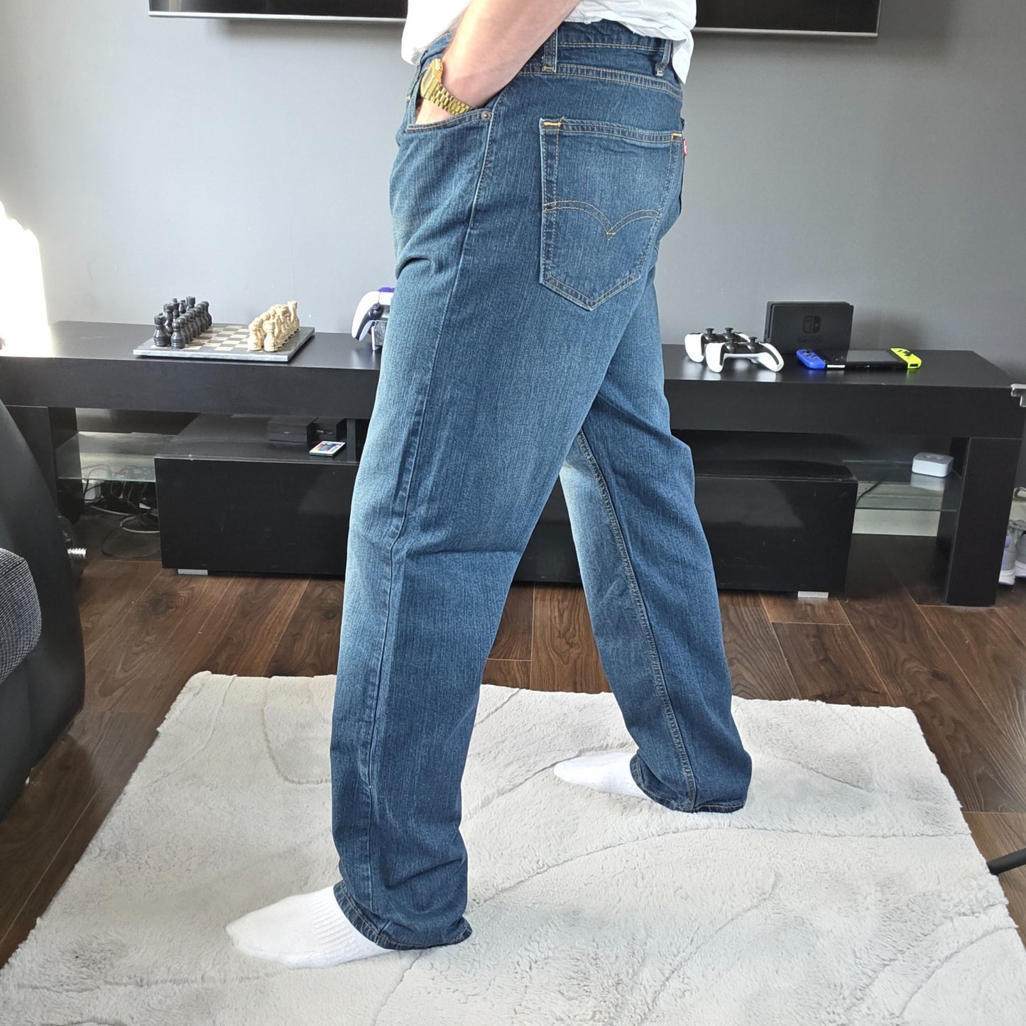 Levi’s 505 men’s straight blue jeans W38 L32 classic fit stretch denim