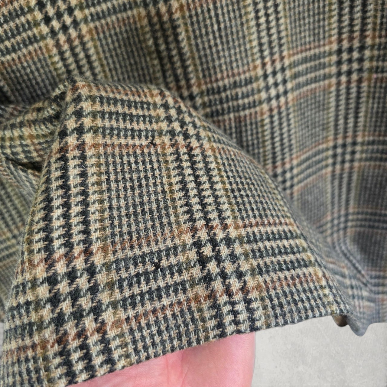 Vintage St Michael Wool Blazer Jacket Mens 42S Beige Check Tweed Smart Casual