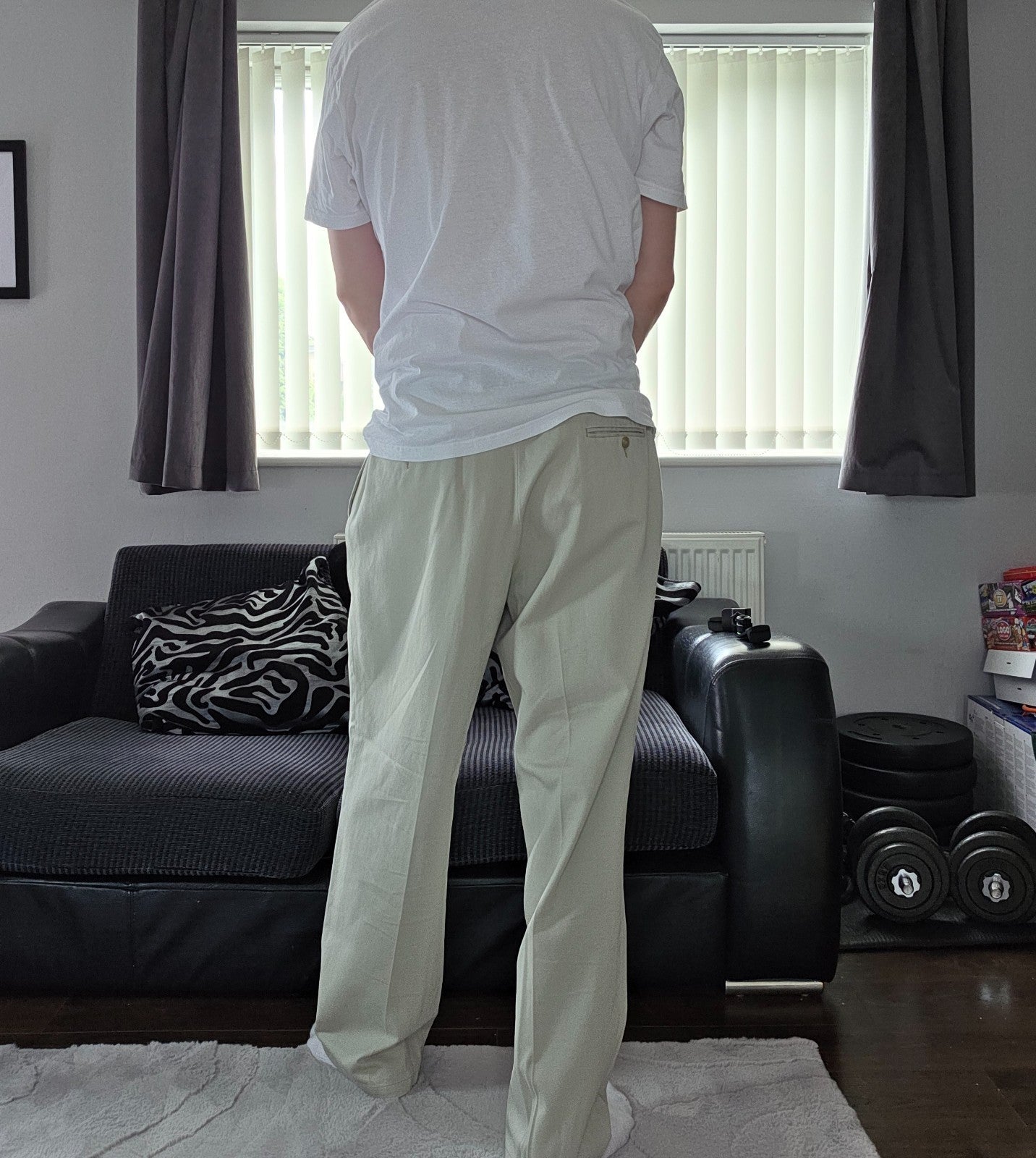 Lauren Ralph Lauren Beige Cotton Pleated Trousers W38 L32 Classic Fit Chino Smar