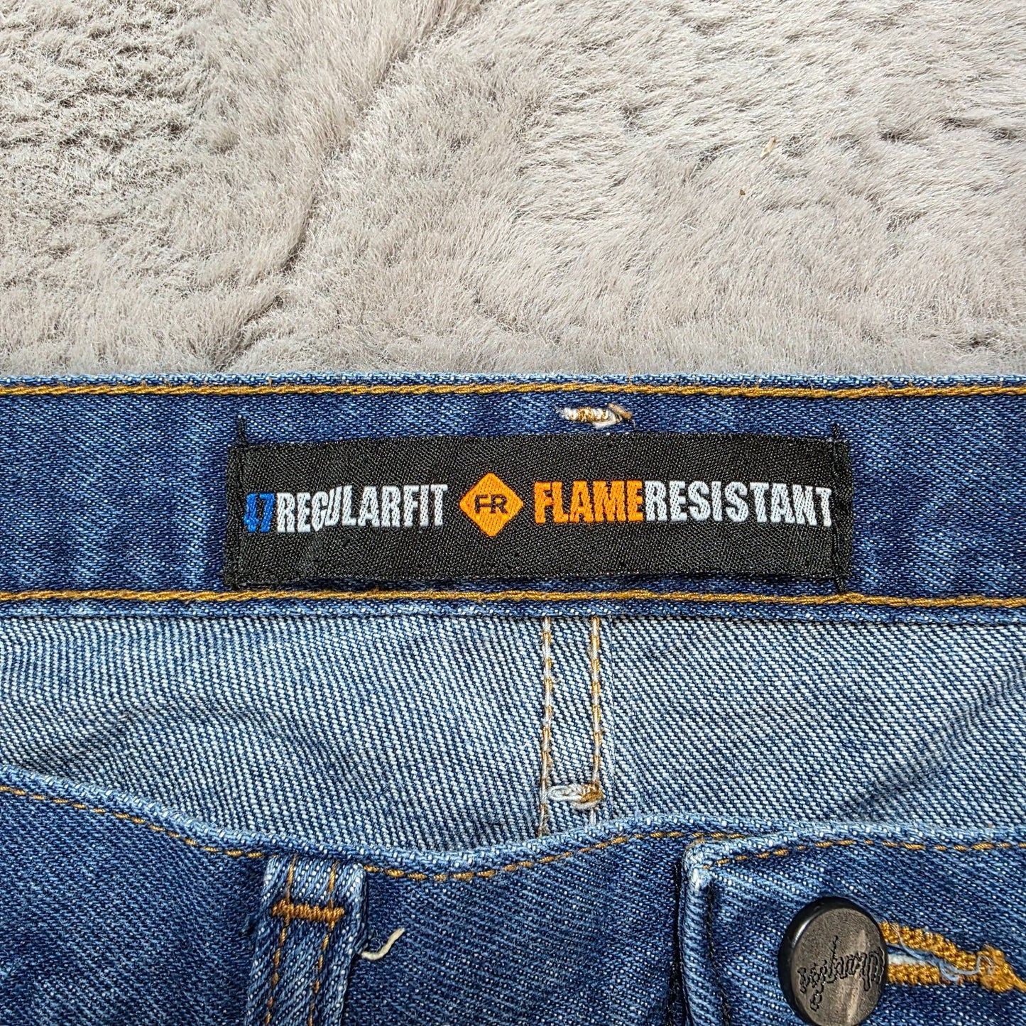 Wrangler FR Flame Resistant Jeans W44 L32 Blue Denim Relaxed Fit FR47MLW Mexico