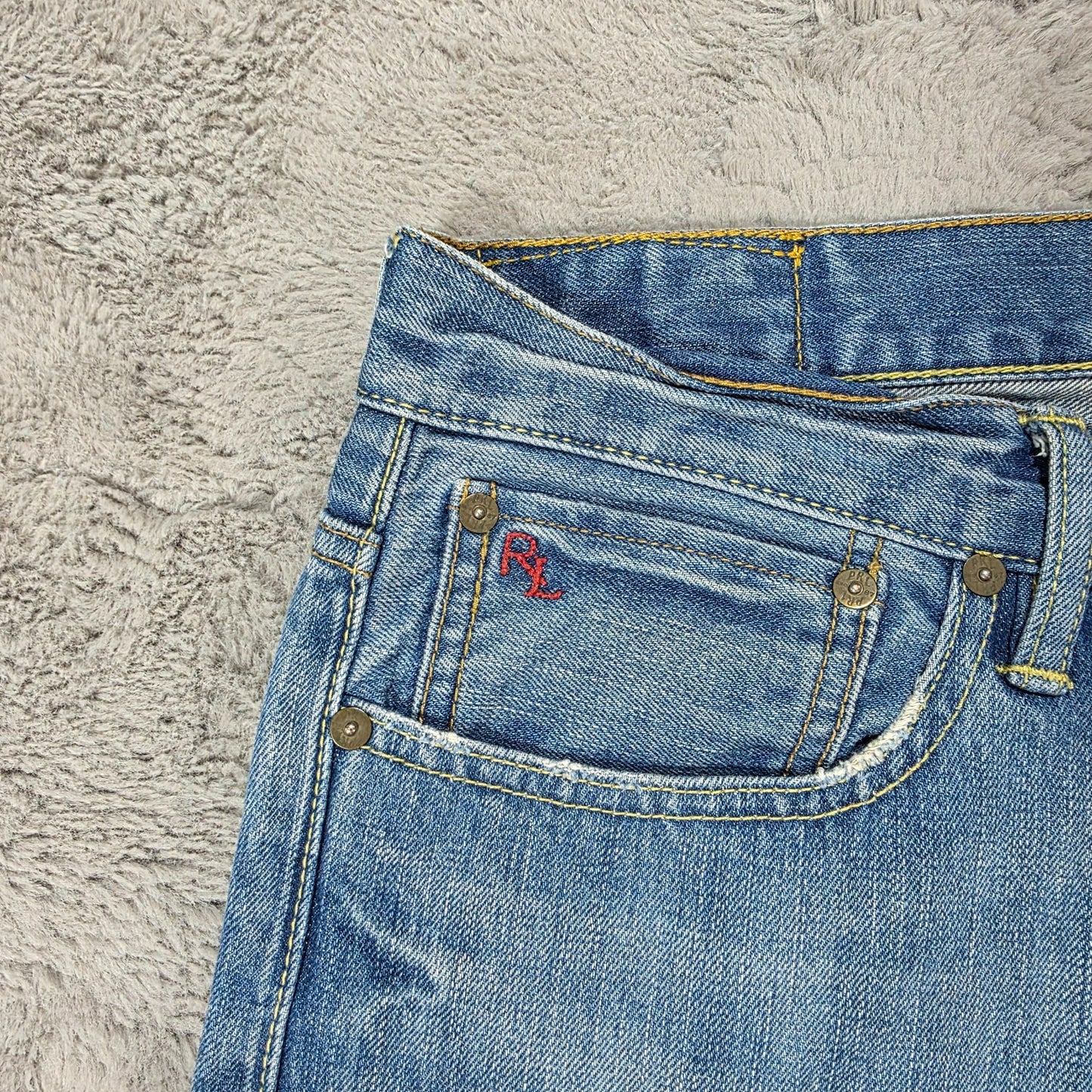 Polo Ralph Lauren Vintage 67 Blue Straight Jeans W36 L27 Adjusted Length Men’s