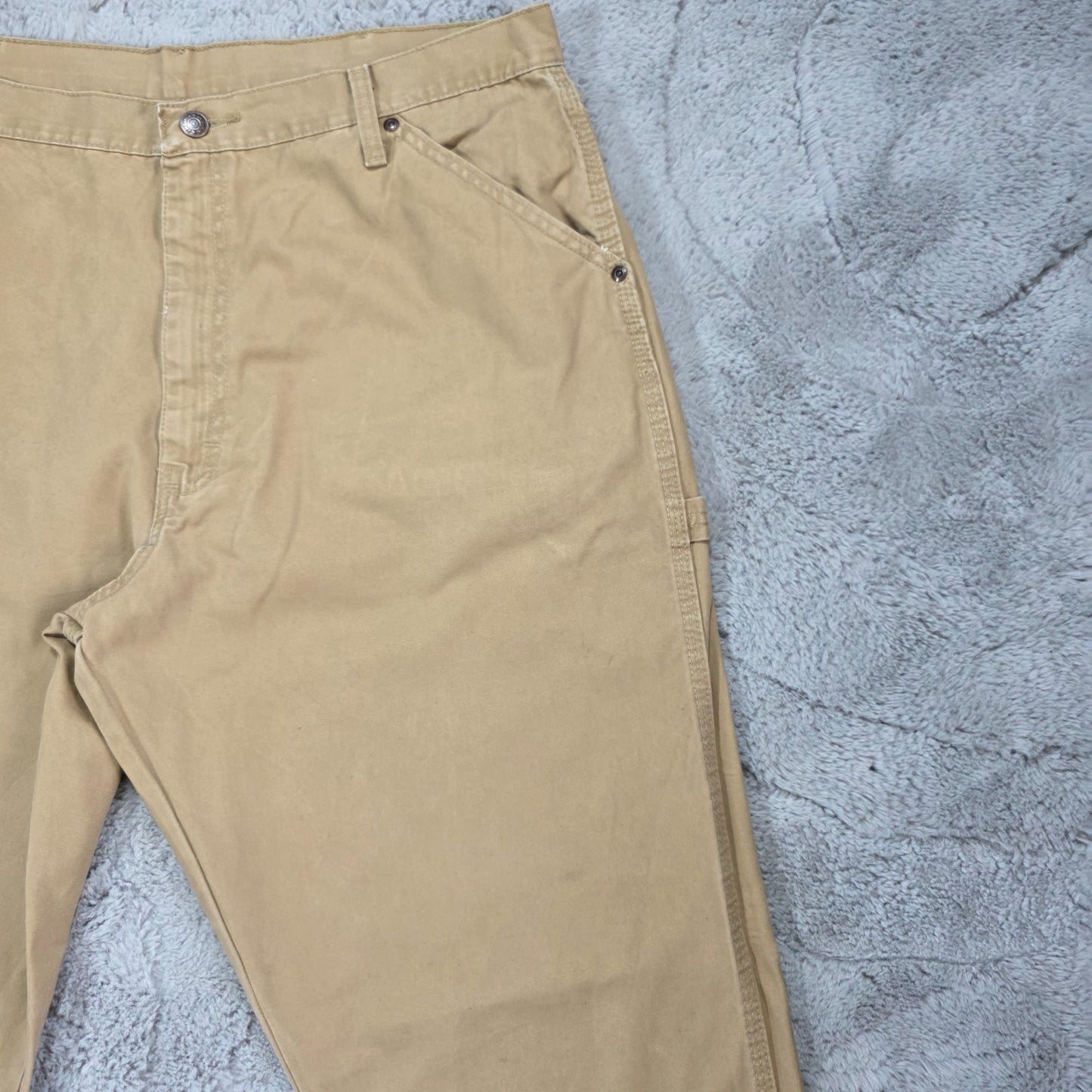 Wrangler carpenter trousers beige W38 L34 men’s straight leg 100% cotton workwea