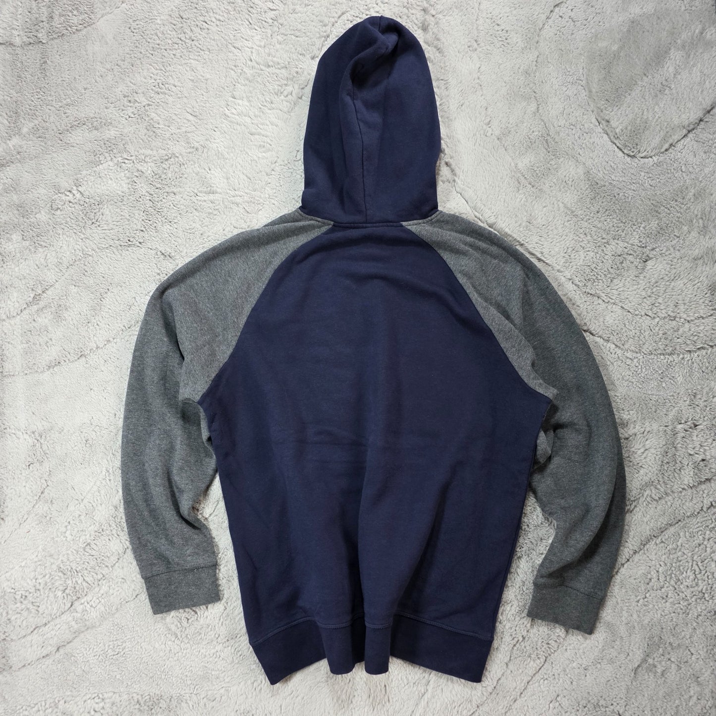 Reebok Hoodie Navy & Grey L β Large Vector Logo Pullover Sweatshirt