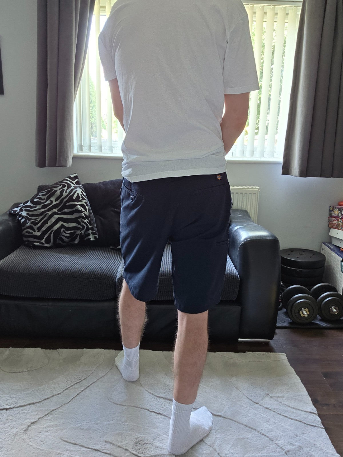 Dickies FLEX Navy Blue Work Shorts W36 Relaxed Fit Utility Style Stretch Fabric
