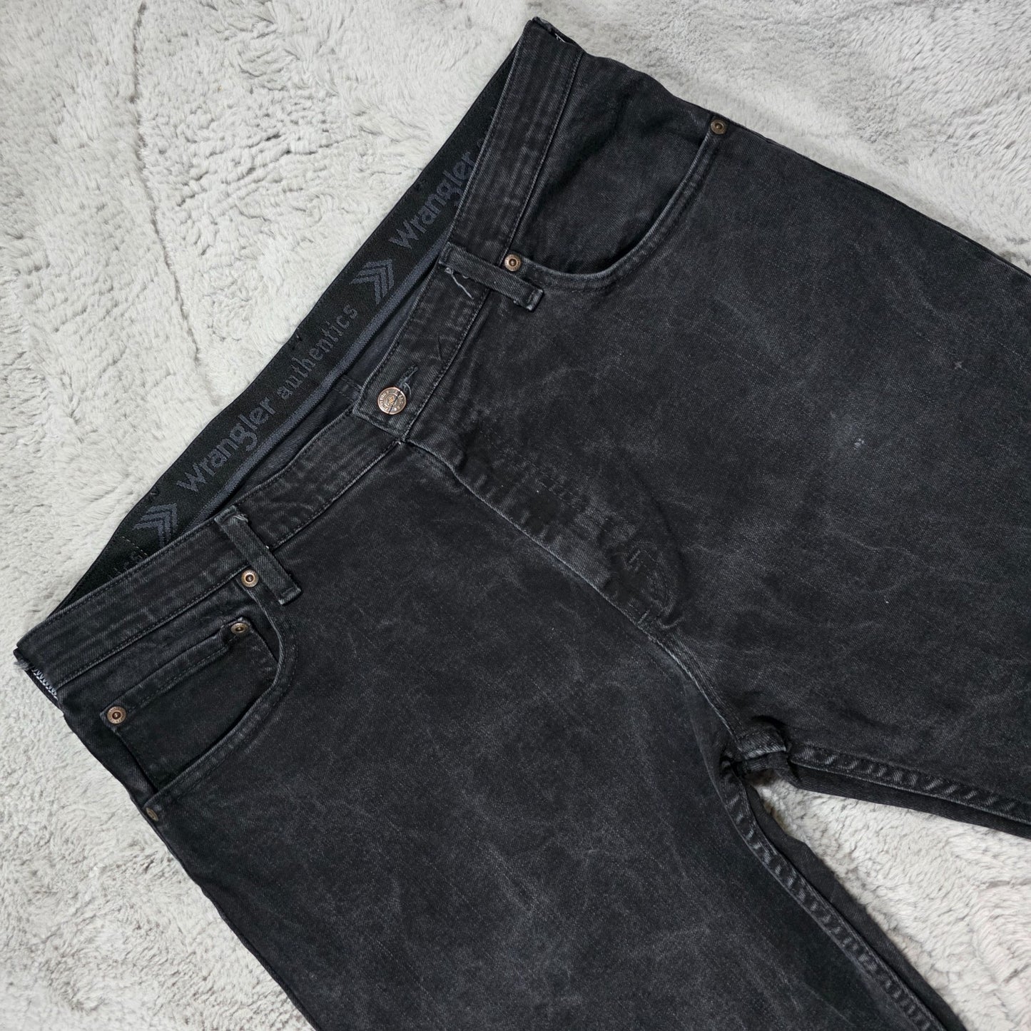 Wrangler ZM1CSCB Men's Straight Leg Jeans - Black - W38 L29