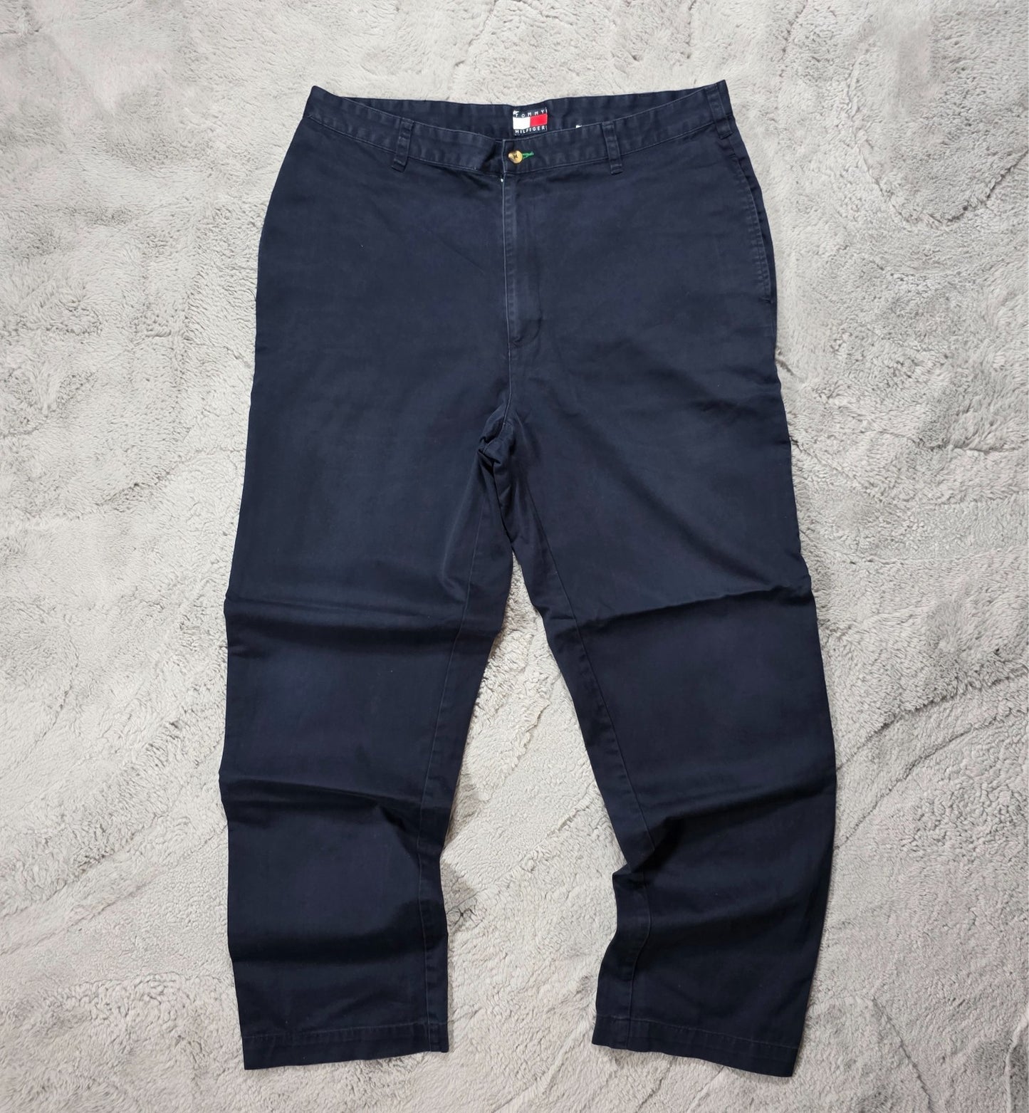 Vintage 2002 Tommy Hilfiger Blue Chino Trousers W38 L34 Cotton Mauritius