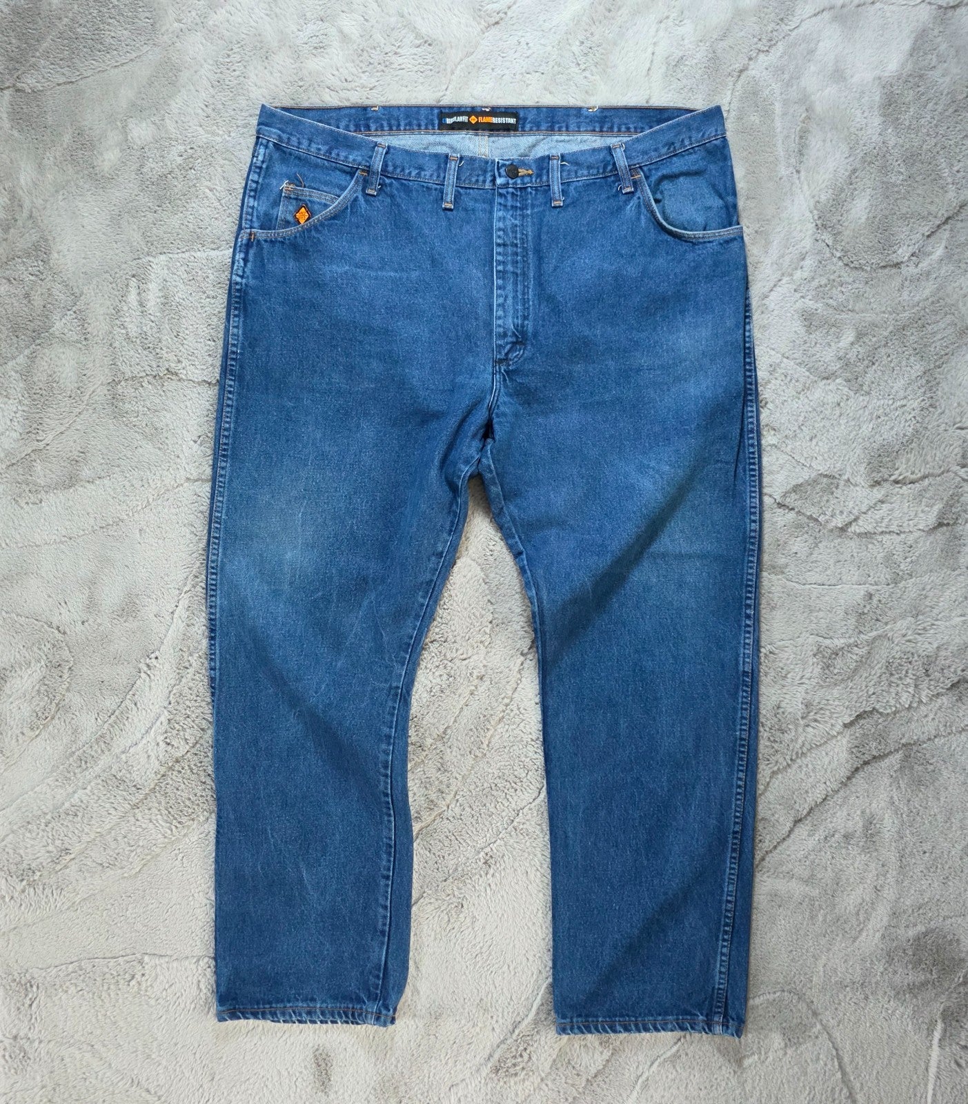 Wrangler FR Flame Resistant Jeans W44 L32 Blue Denim Relaxed Fit FR47MLW Mexico