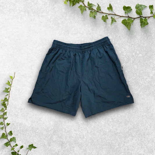 LEG3ND Navy Sports Shorts Size L Zip Pockets Lightweight Drawstring Gym W30