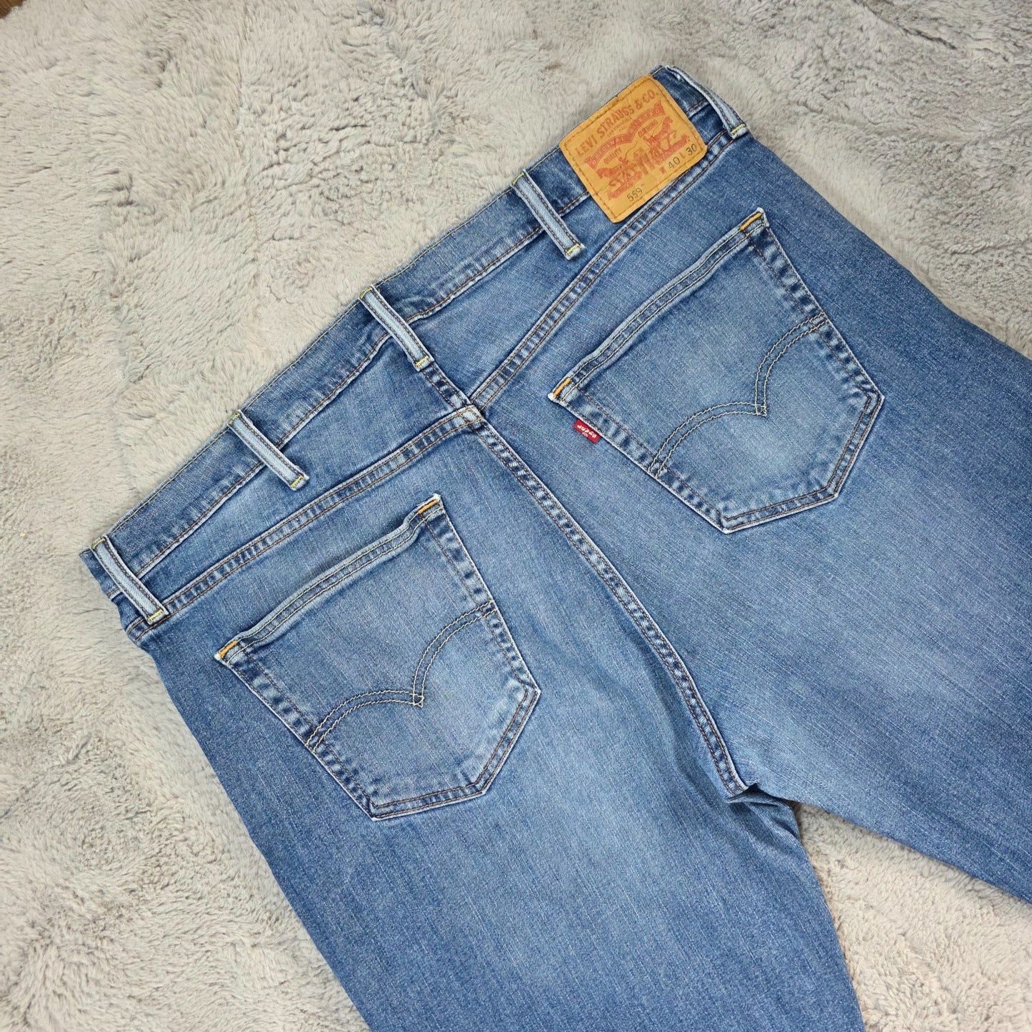 Levi’s 559 Men’s Relaxed Straight Fit Jeans Blue W40 L30 Stretch Colombia Made