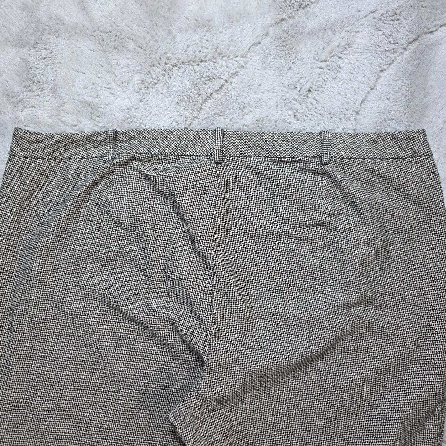 Lauren Ralph Lauren Checked Stretch Trousers W44 L28 UK 24 Black White Cotton Bl