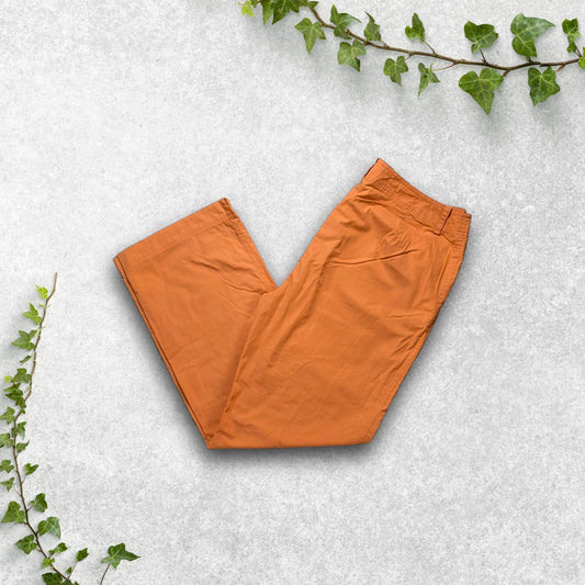 Lauren Ralph Lauren Orange Cotton Trousers W34 L30 UK 16 Lightweight Smart Casua