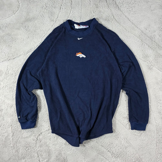 Vintage Nike NFL Pro Line Denver Broncos Pullover Sweatshirt Men’s L 90s Made in