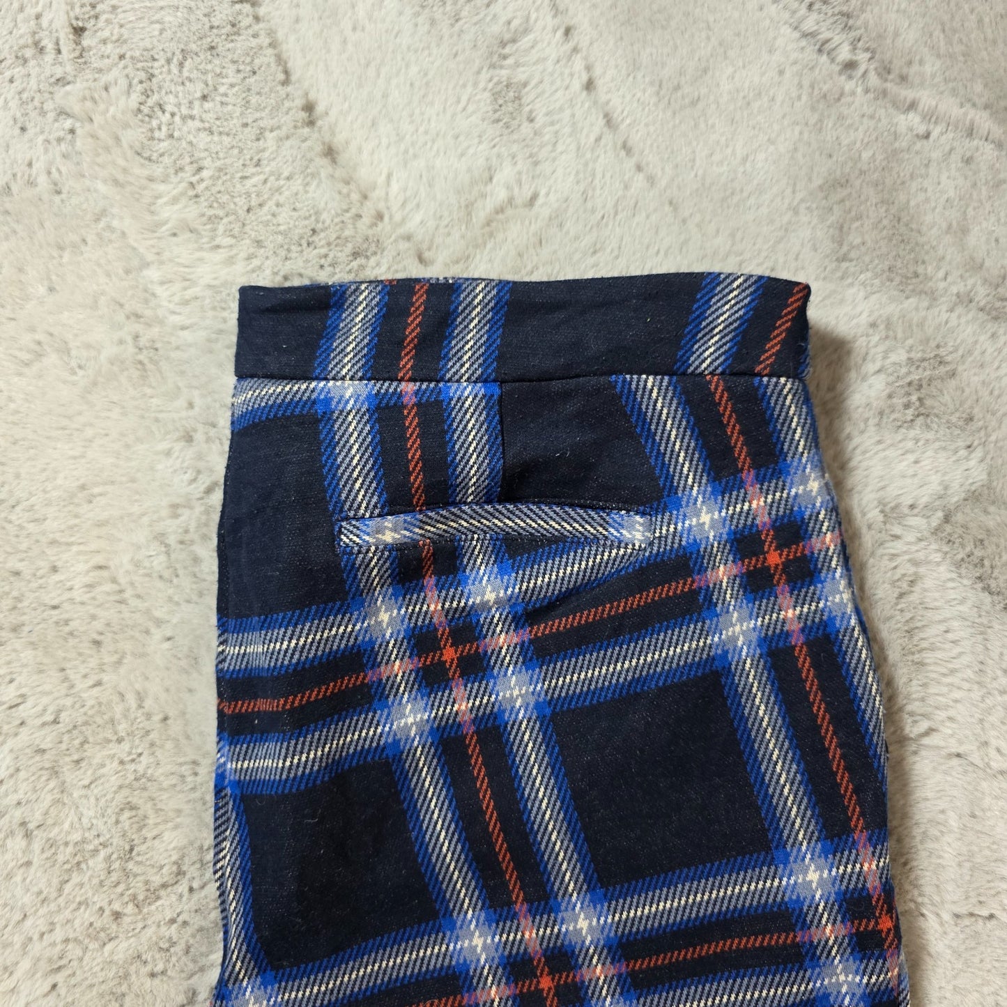 Lauren Ralph Lauren Blue Red Check Slim Trousers W33 L27 Stretch Smart UK 14–16