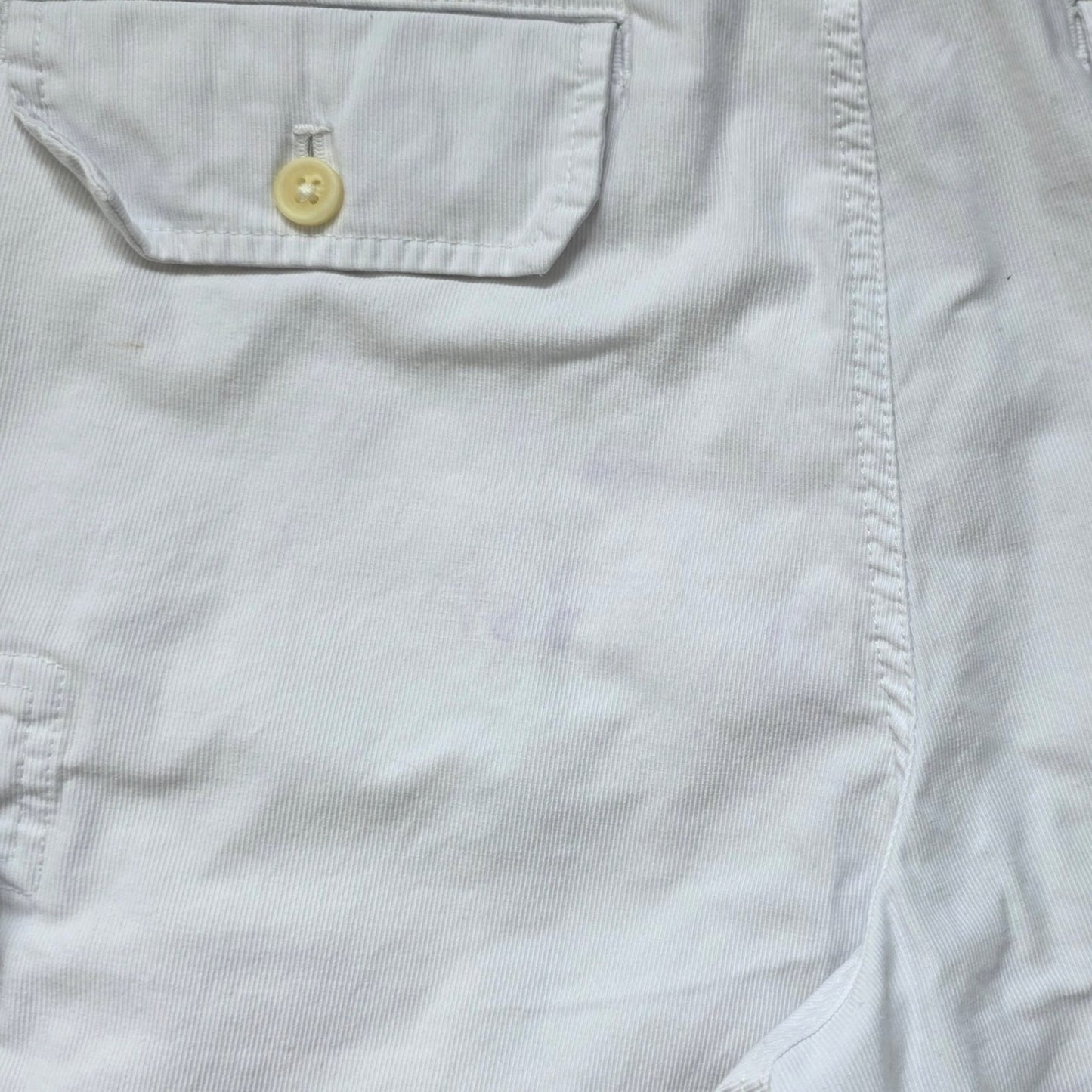 Izod White Cargo Shorts W34 Utility Style 100% Cotton Summer Casual USA Brand