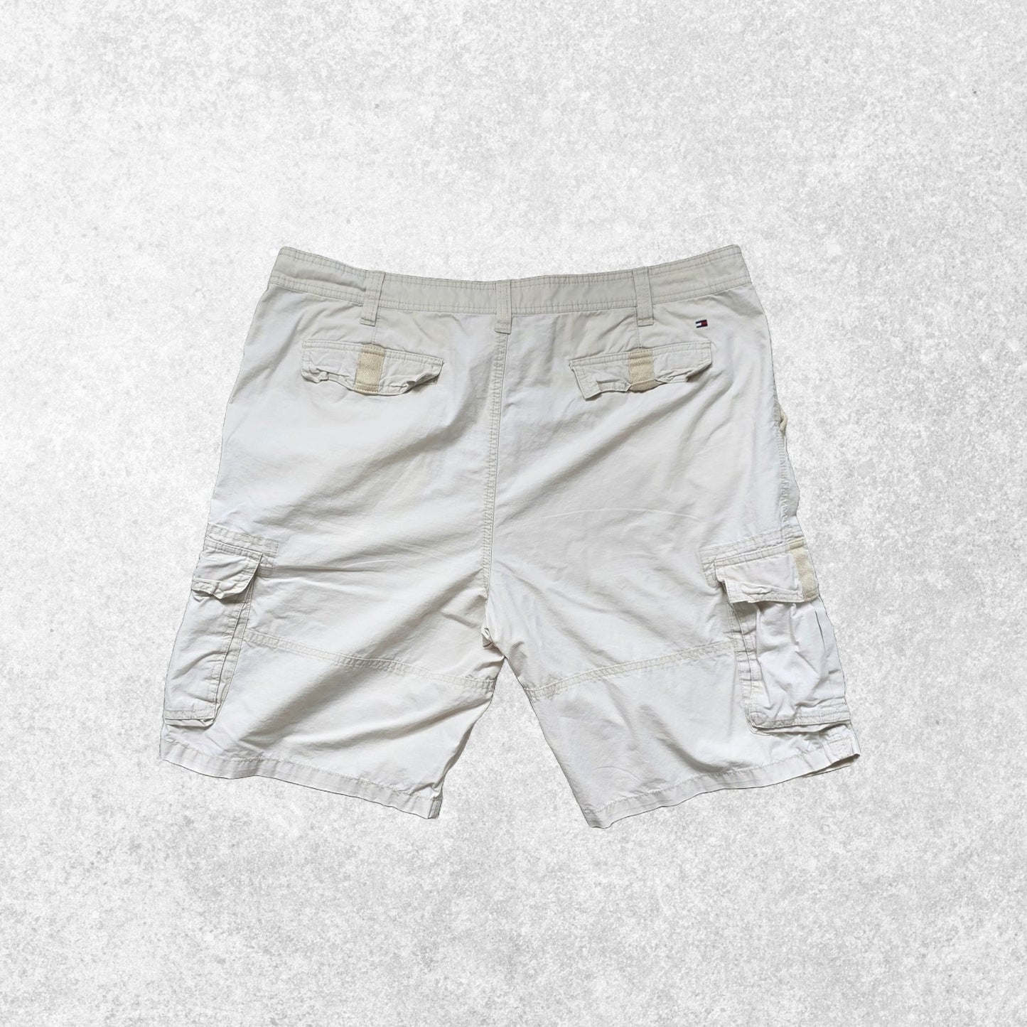 Tommy Hilfiger Cargo Shorts W40 Beige Carpenter Style Ripstop Cotton Summer