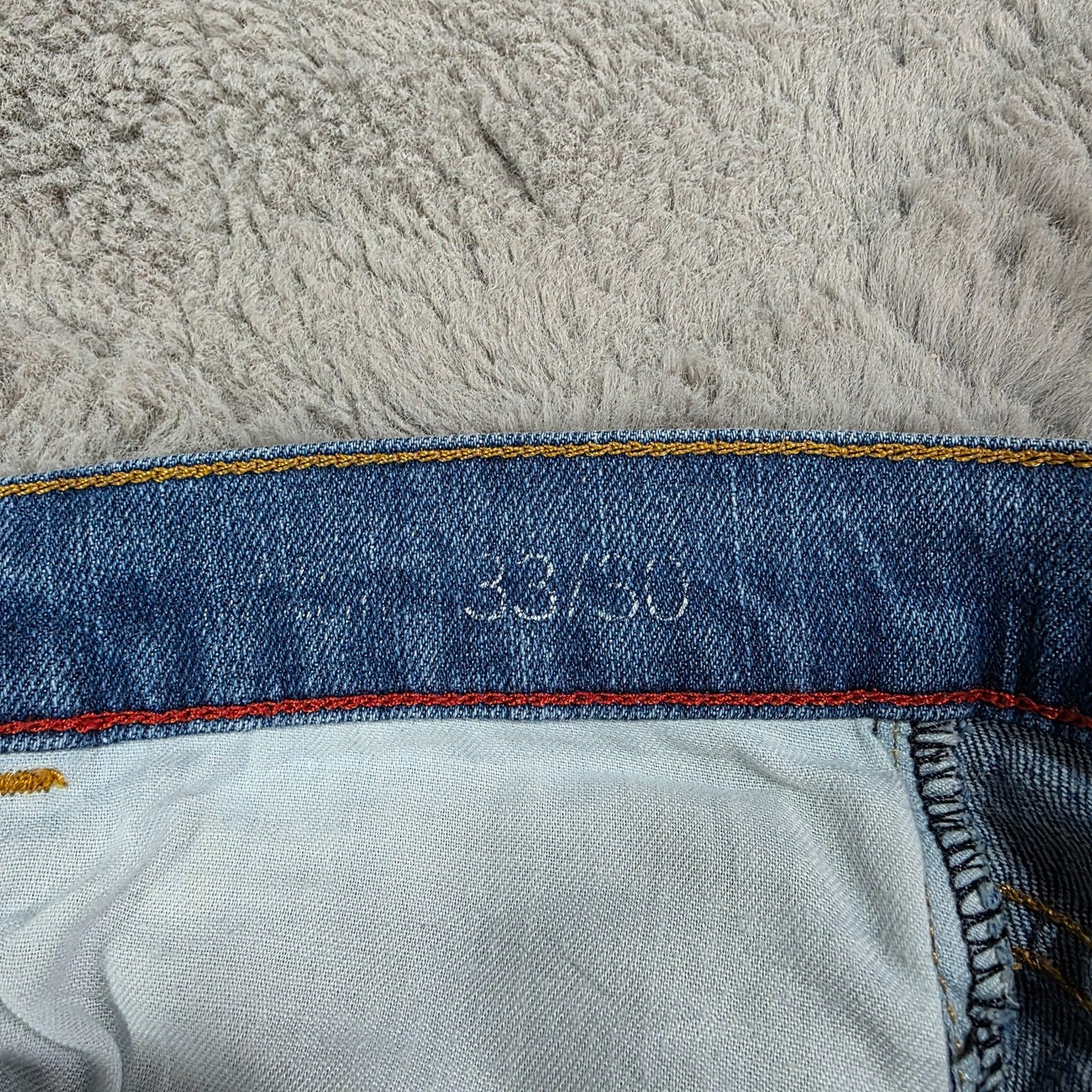 Tommy Hilfiger Straight Leg Blue Denim Jeans W33 L30 Slight Wear to Hems