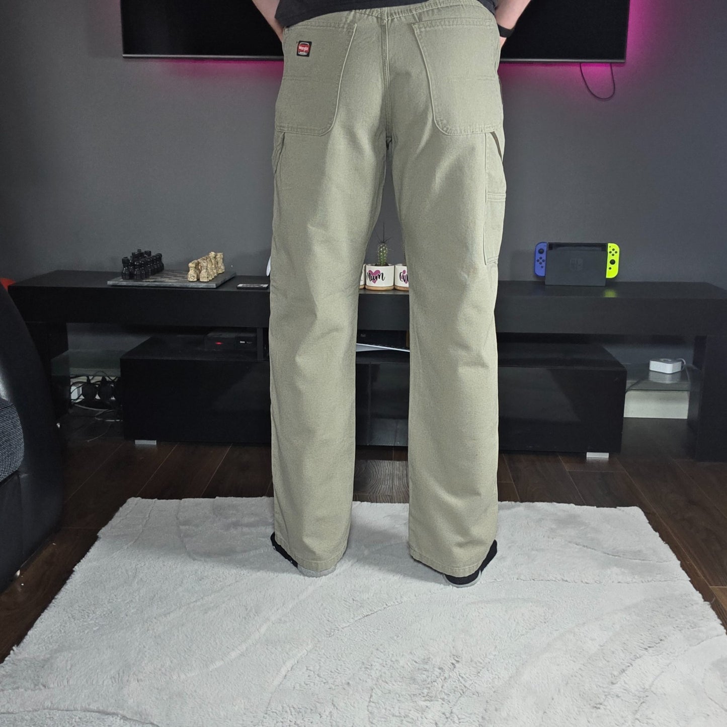 Wrangler Workwear carpenter trousers beige men’s W32 L32 straight leg utility