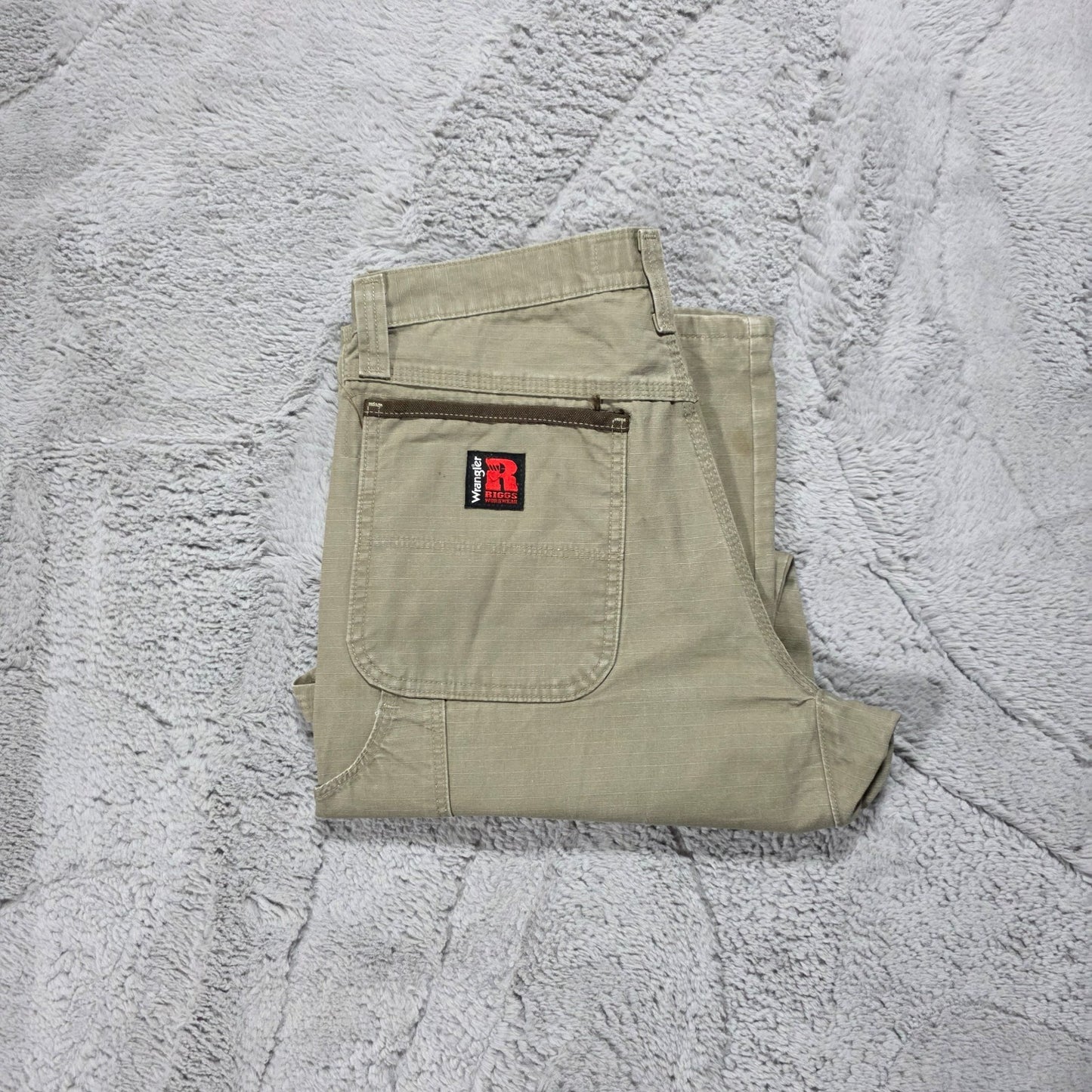 Wrangler Riggs Workwear carpenter trousers khaki-olive W32 L32 mens straight leg