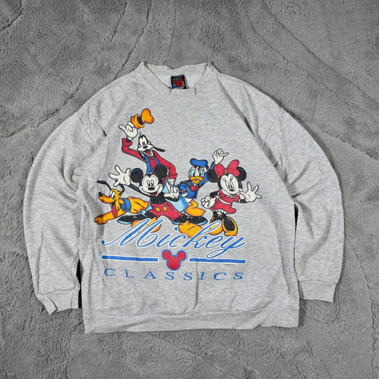 Vintage Mickey Unlimited Jerry Leigh Sweatshirt Large Made in USA Grey Disney